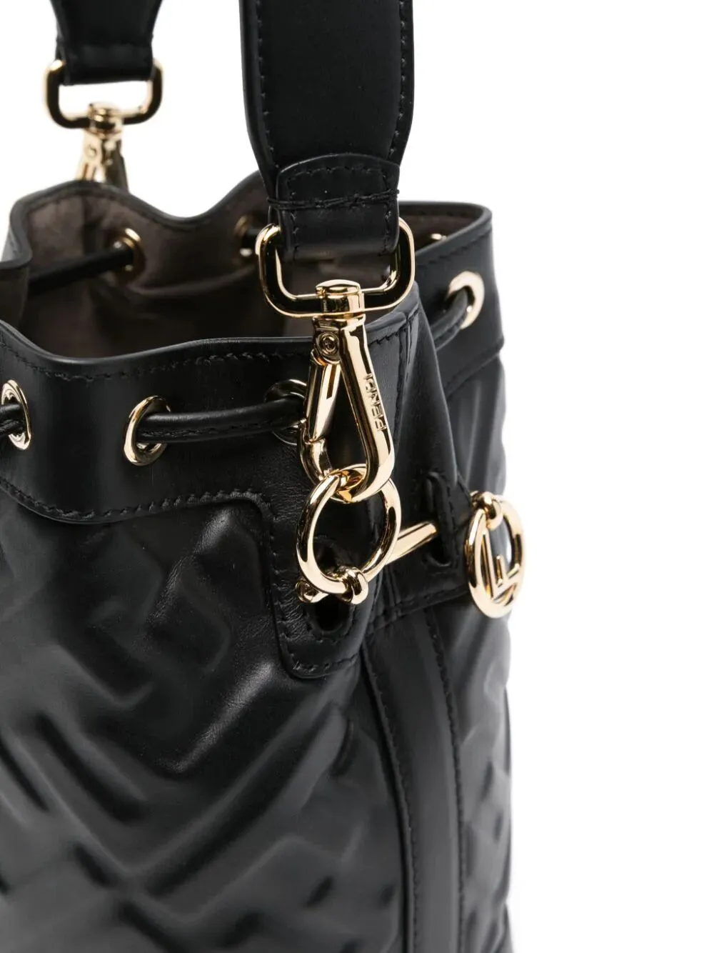 FENDI Embroidered Mini Bucket Handbag