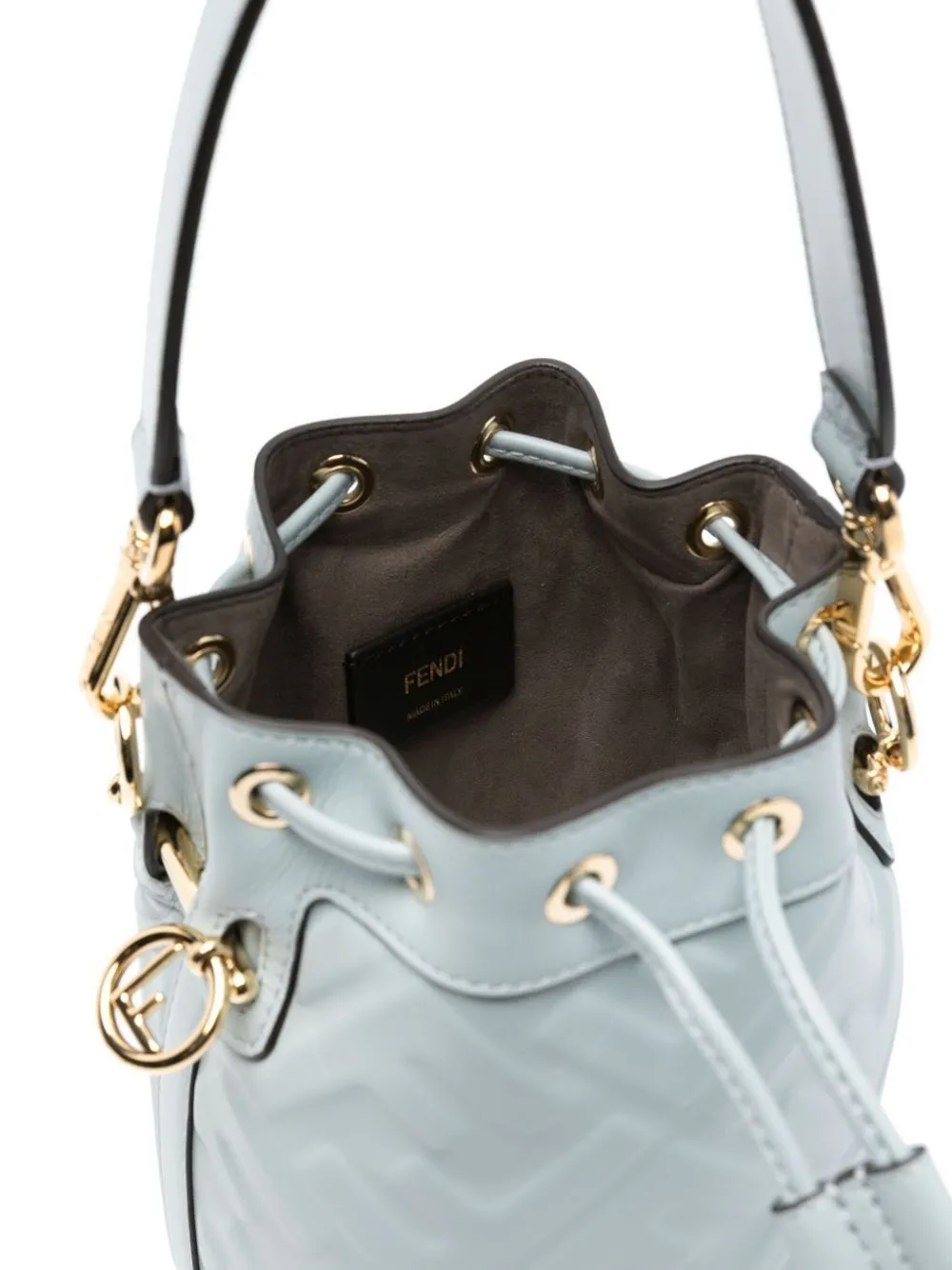 FENDI Embroidered Mini Bucket Handbag