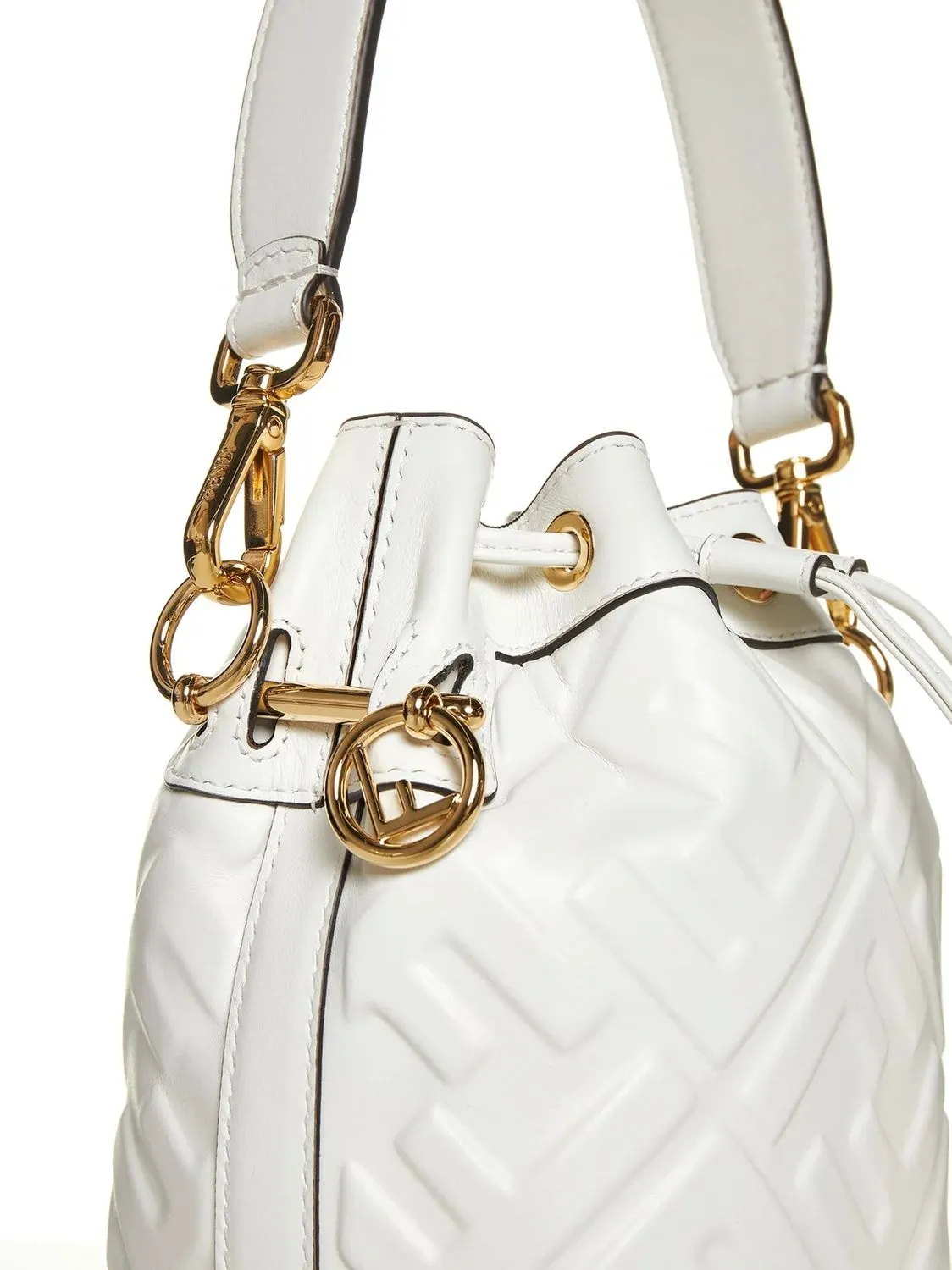 FENDI Embroidered Mini Bucket Handbag