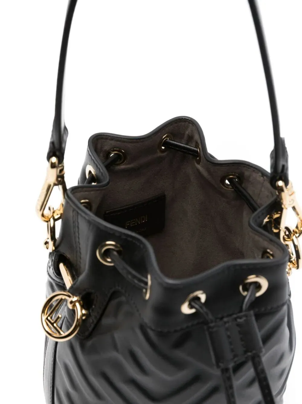 FENDI Embroidered Mini Bucket Handbag