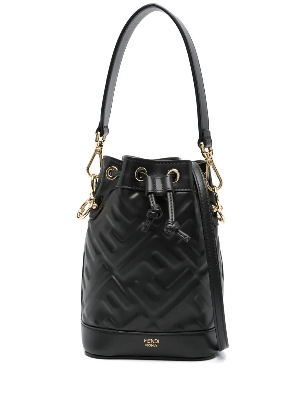 FENDI Embroidered Mini Bucket Handbag