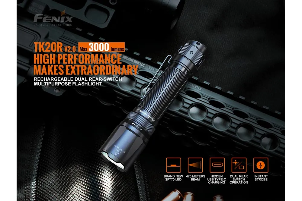 Fenix TK20R V2.0 Rechargeable LED Flashlight -- OPEN BOX