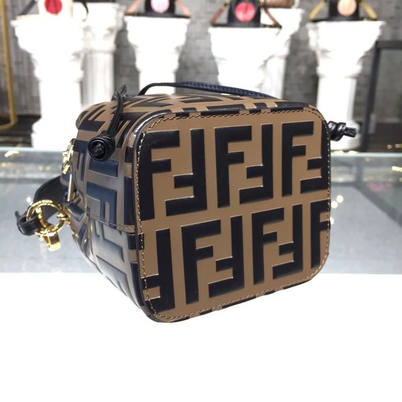 FI Mon Tresor Brown/Black For Women, Women&#8217;s Handbags, Shoulder And Crossbody Bags 7in/18cm FF 8BS010A659F13VK
