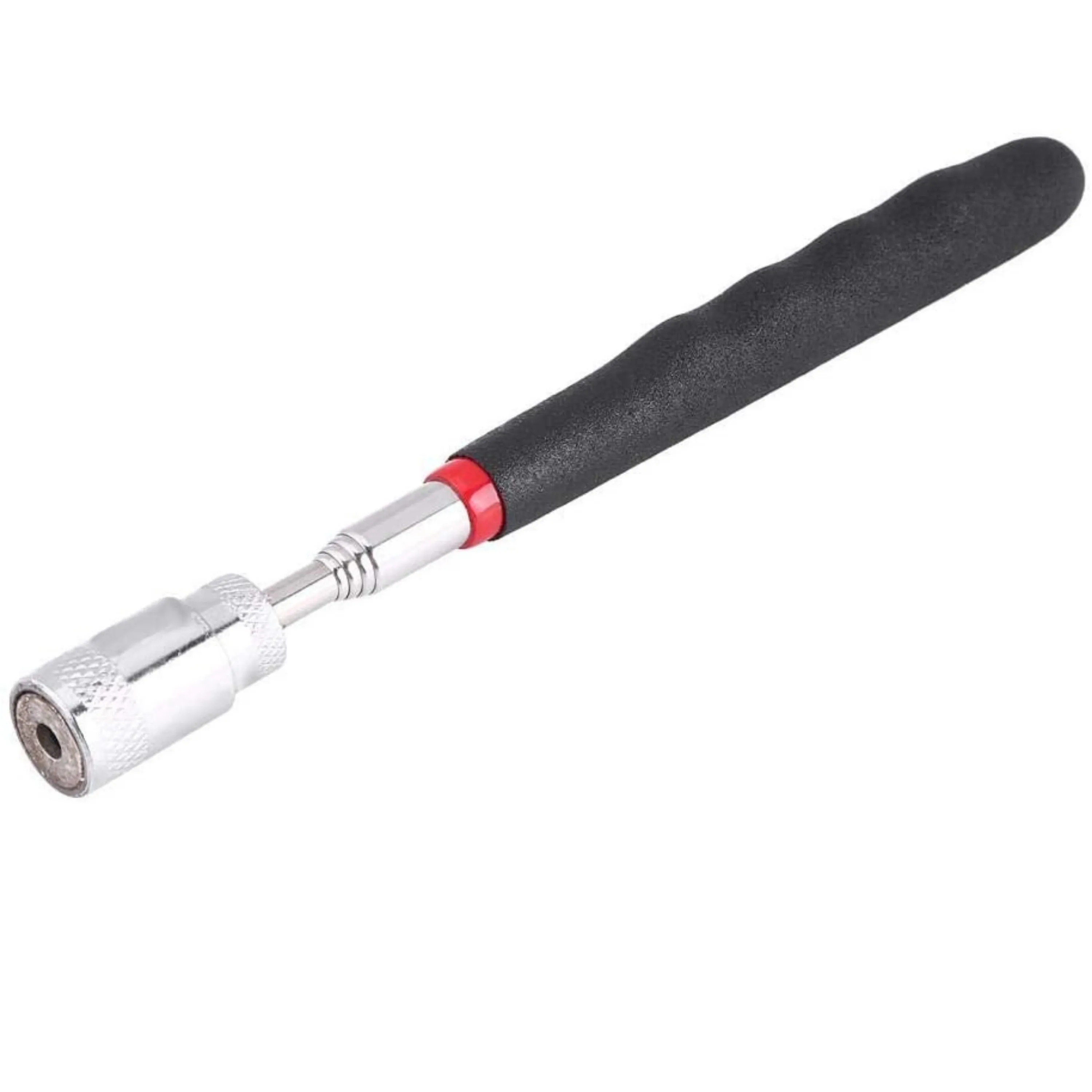 Homdum Telescopic Magnetic Pickup Tool Silicone Cushioned Handle with Pocket Clip 3.5LB Powerful Magnet Closed 7inch Fully Extended Length 30 inches for Picking Up Nuts, Bolts & Screws With LED Light.