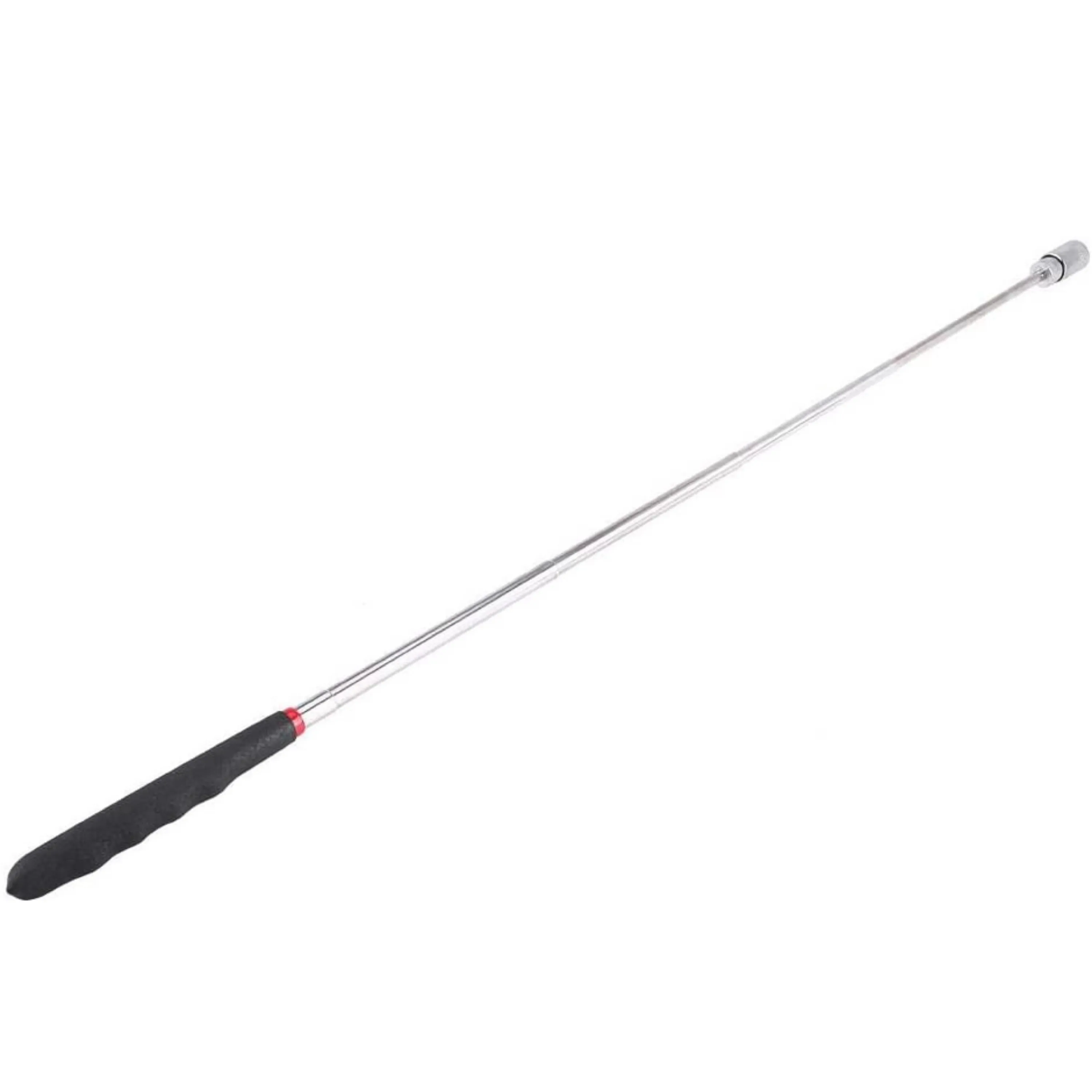 Homdum Telescopic Magnetic Pickup Tool Silicone Cushioned Handle with Pocket Clip 3.5LB Powerful Magnet Closed 7inch Fully Extended Length 30 inches for Picking Up Nuts, Bolts & Screws With LED Light.