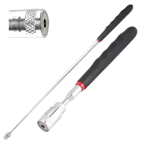 Homdum Telescopic Magnetic Pickup Tool Silicone Cushioned Handle with Pocket Clip 3.5LB Powerful Magnet Closed 7inch Fully Extended Length 30 inches for Picking Up Nuts, Bolts & Screws With LED Light.