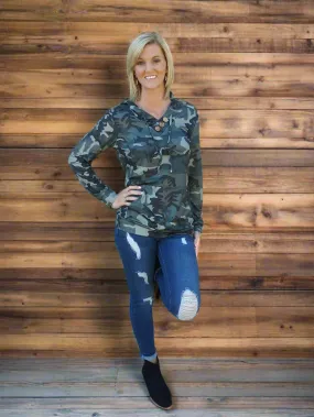 Hoodie V Neck W/ Buttons