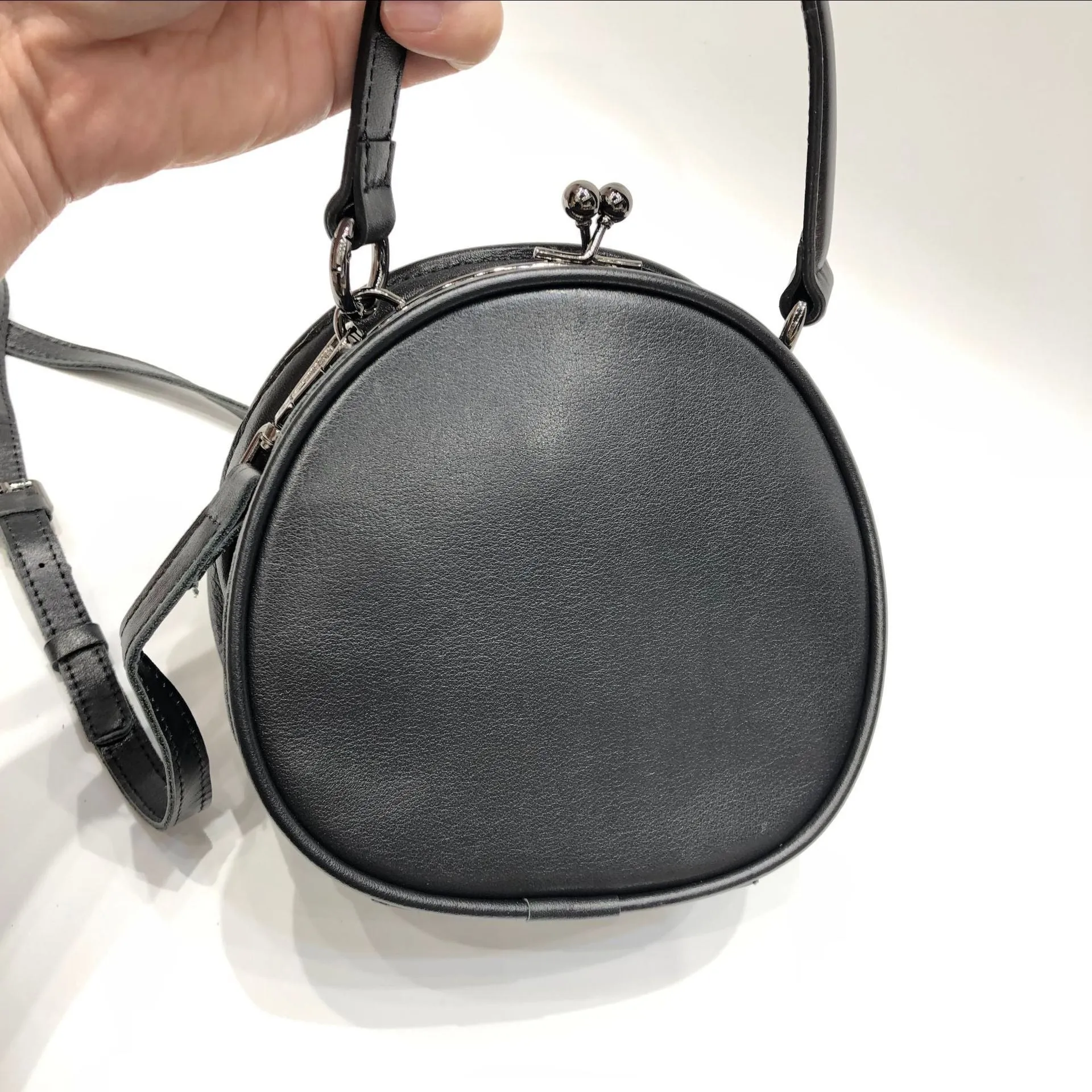 Ladies Chic Circles Elegant Round Leather Shoulder Bag Perfect for Women