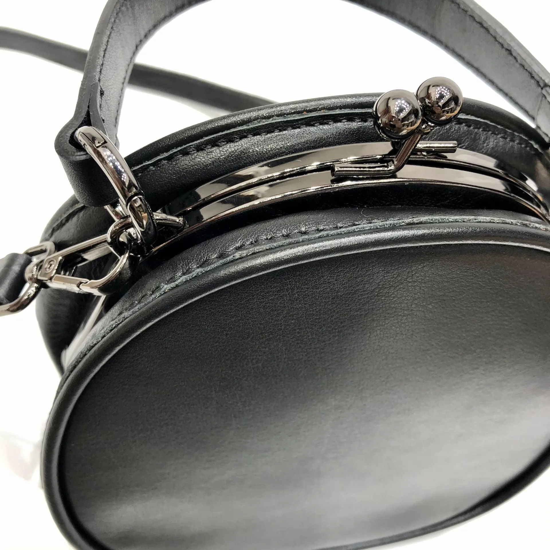 Ladies Chic Circles Elegant Round Leather Shoulder Bag Perfect for Women