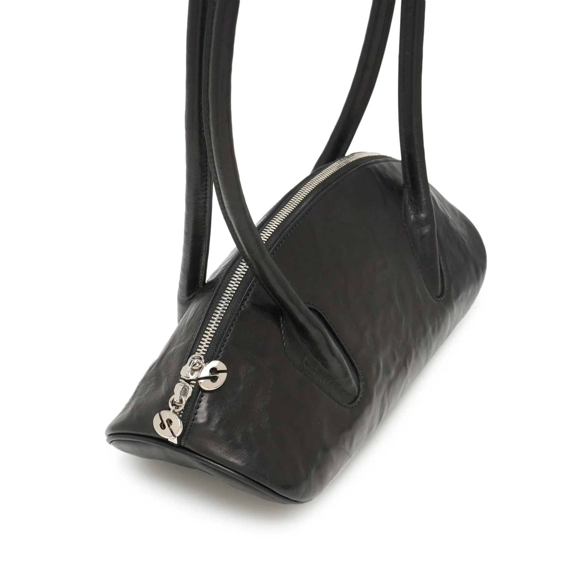Large Dumpling Bowling Ball Underarm Bag In Black