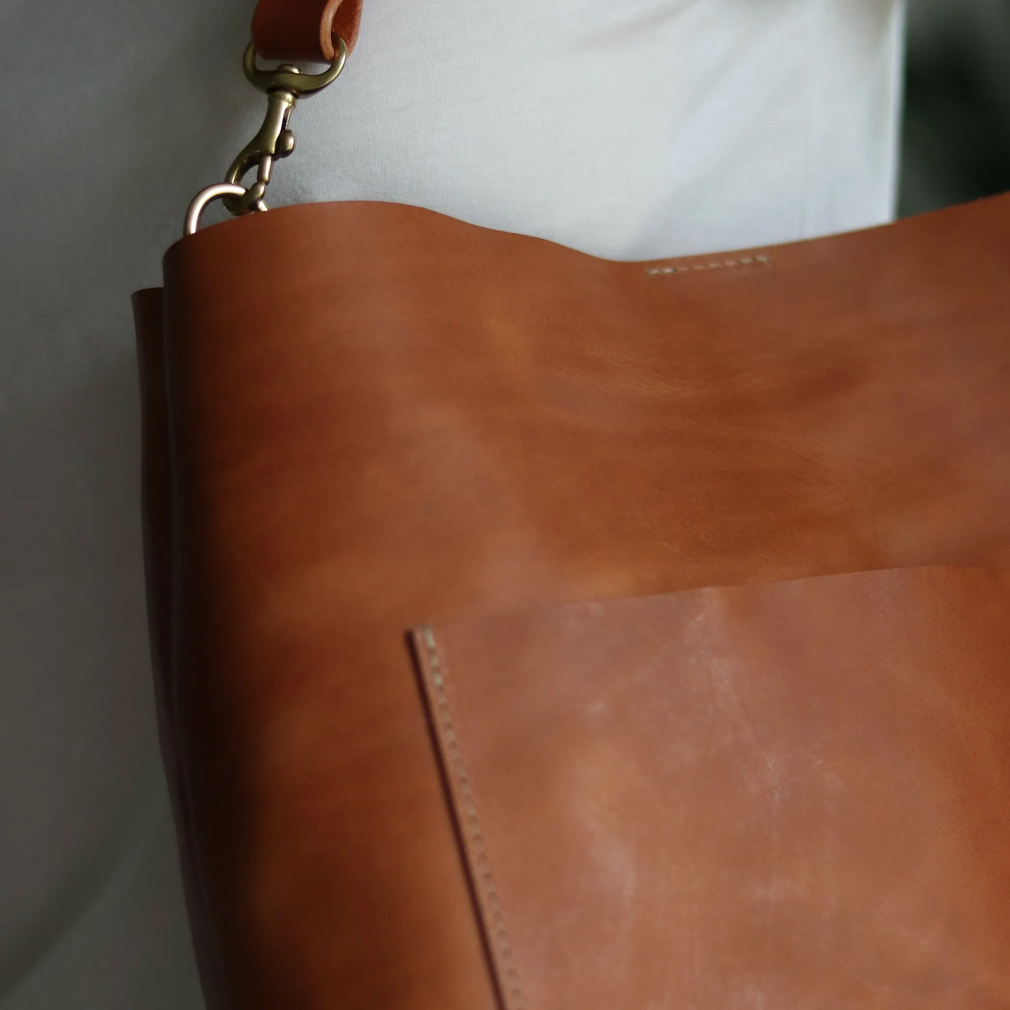 Leather Day Bag - Tan (Structured)