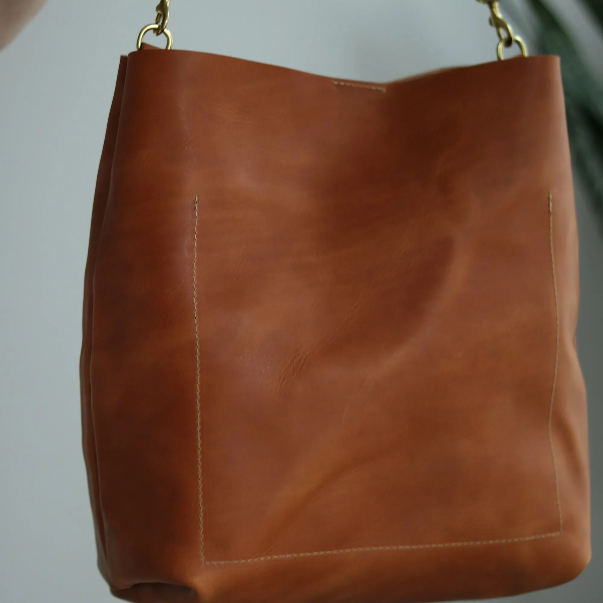 Leather Day Bag - Tan (Structured)