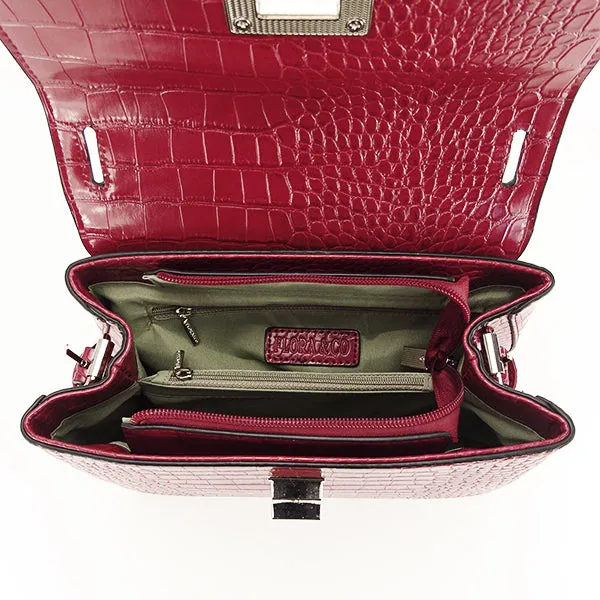 Leather satchel bag - Maroon