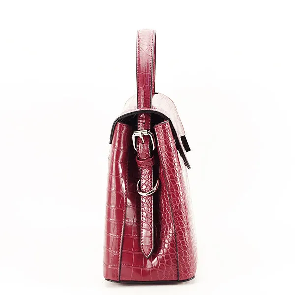 Leather satchel bag - Maroon