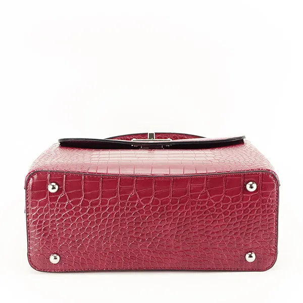 Leather satchel bag - Maroon