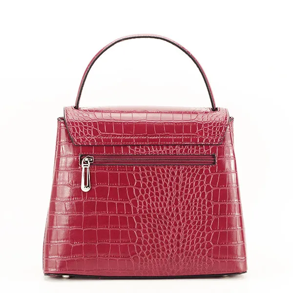 Leather satchel bag - Maroon