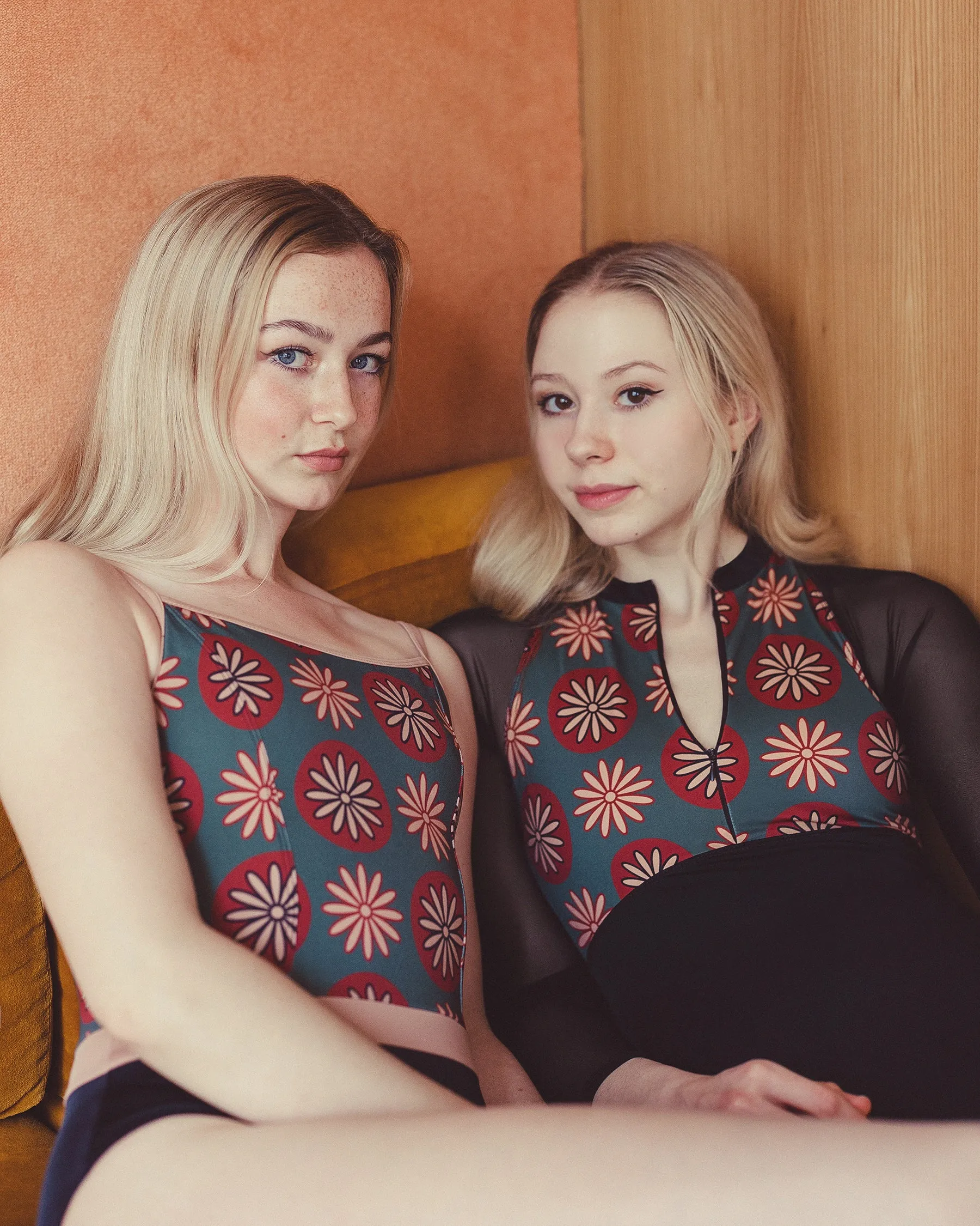 Lola Zip Front 3/4 Sleeve Leotard