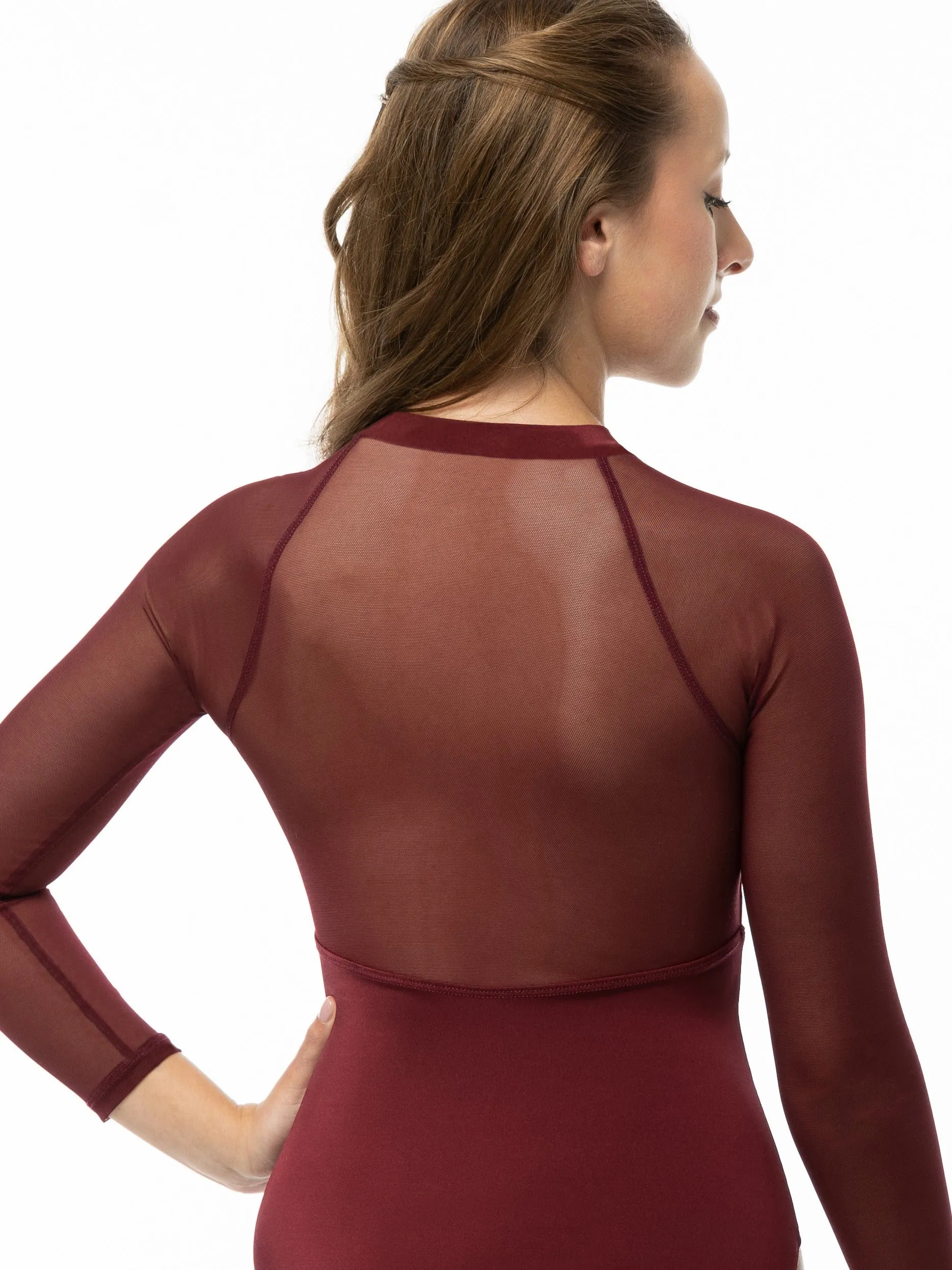 Lola Zip Front 3/4 Sleeve Leotard