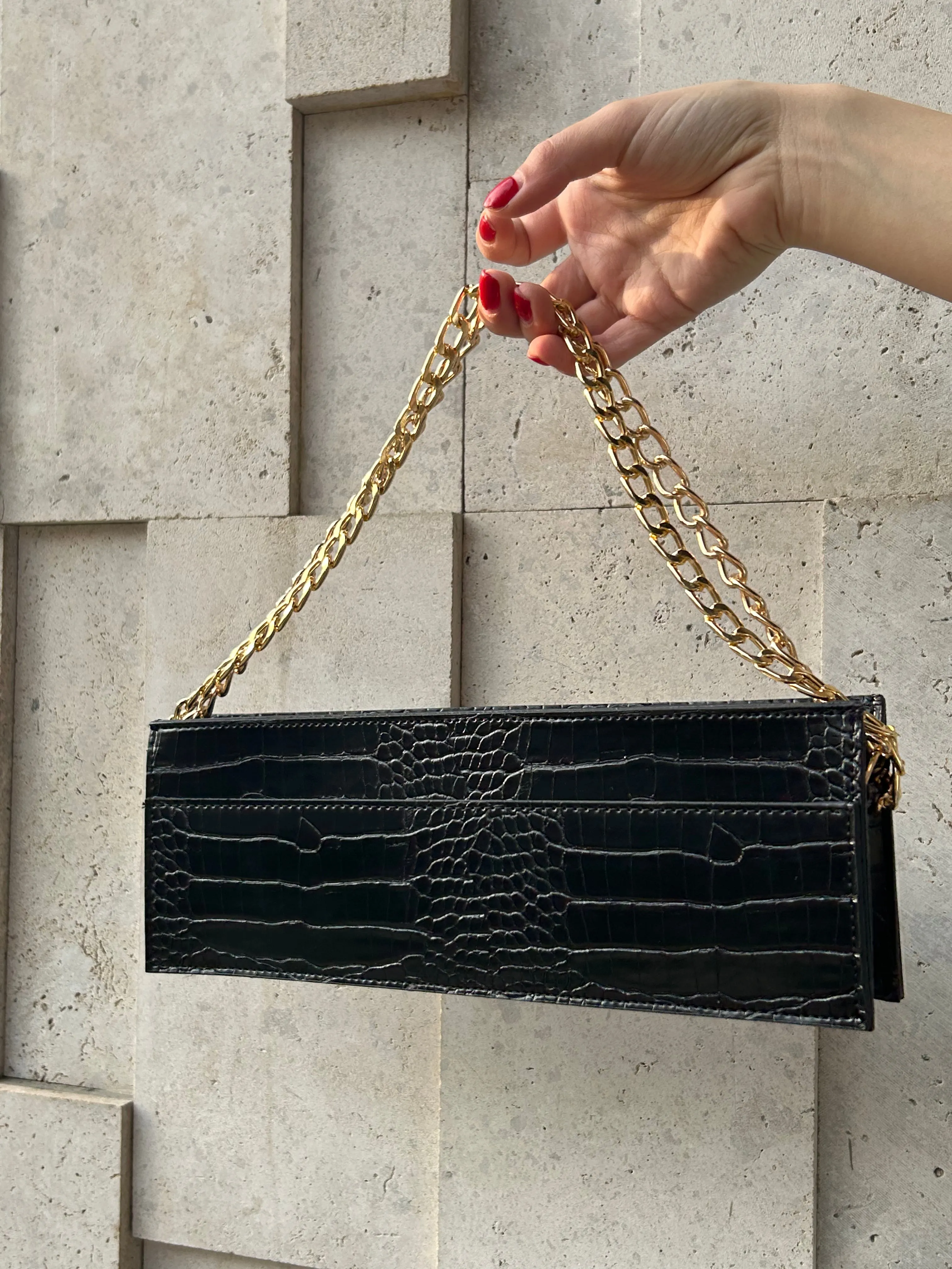 Long leather bag