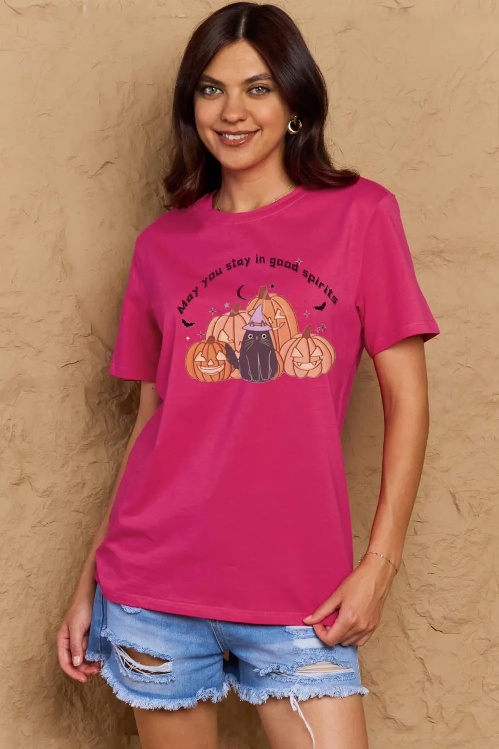 MAY YOU STAY IN GOOD SPIRITS Graphic Cotton T-Shirt