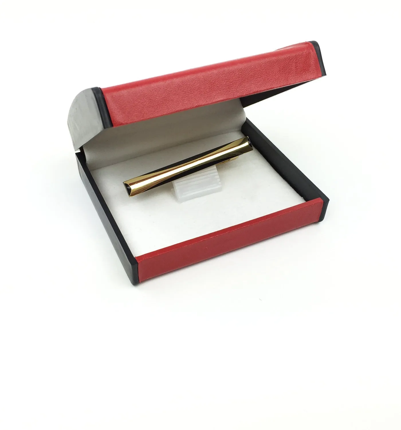 Mens Tie Clip and Pin in Gold and Black Stainless Steel Outfits For Men