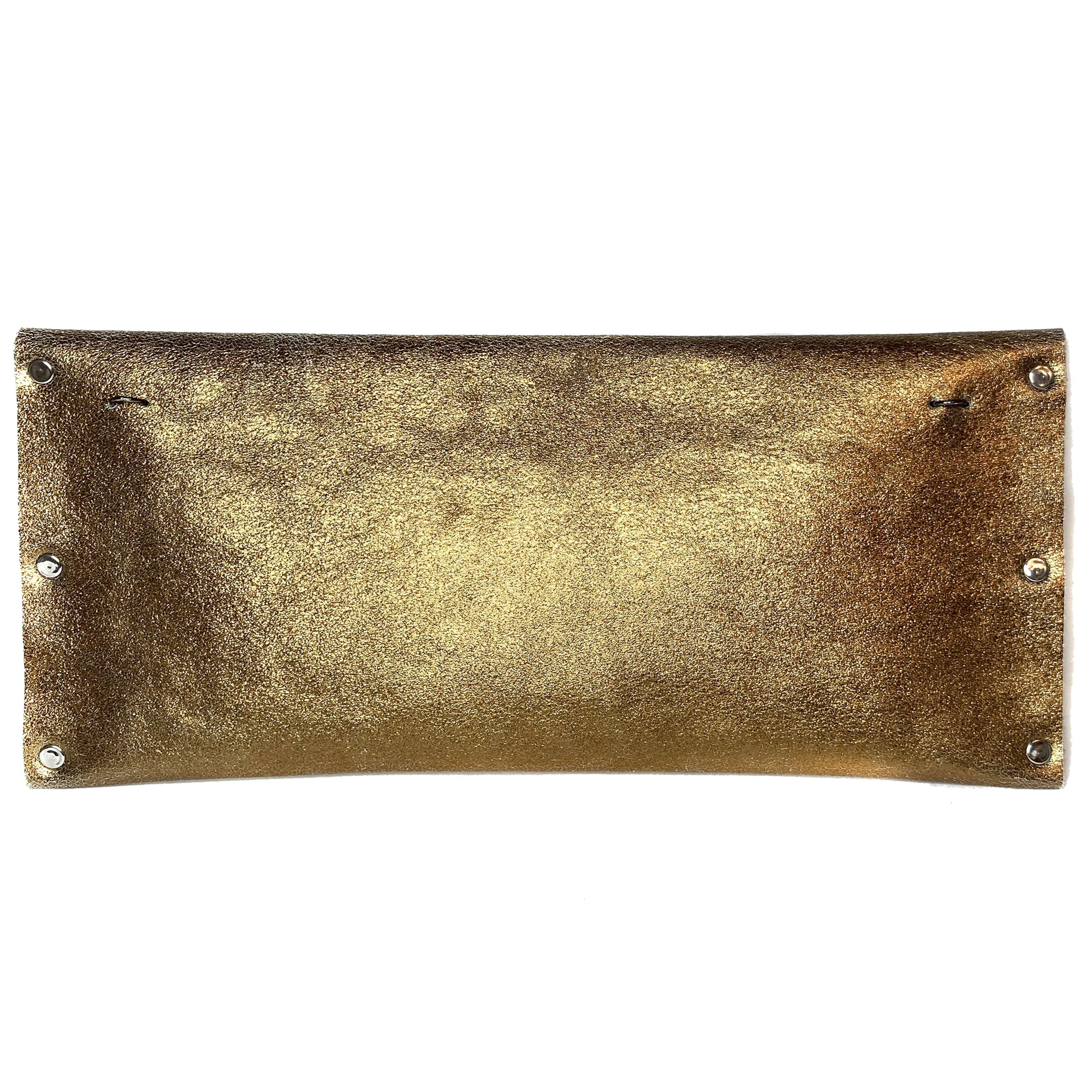 Metallic Bronze Studded Evening Clutch