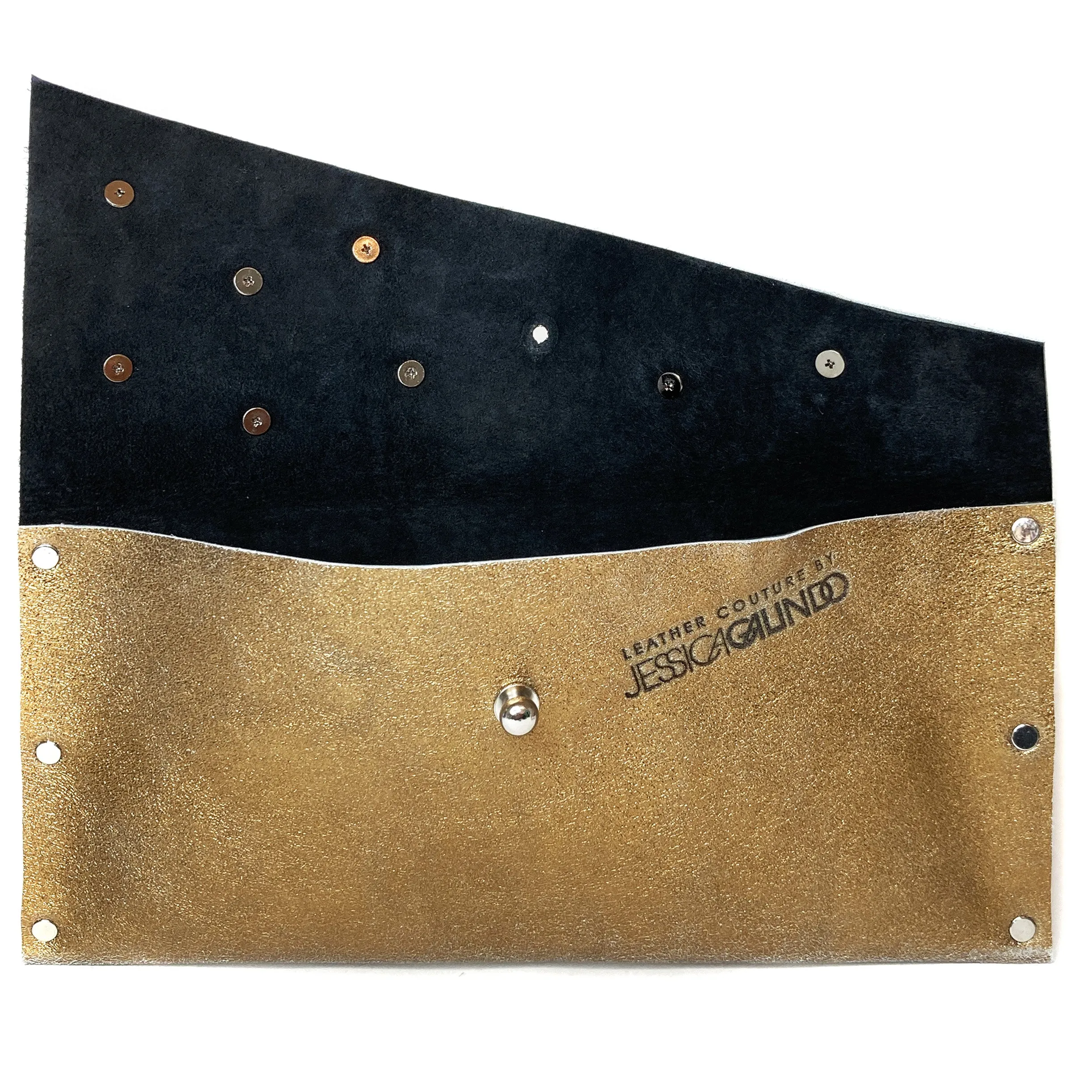 Metallic Bronze Studded Evening Clutch