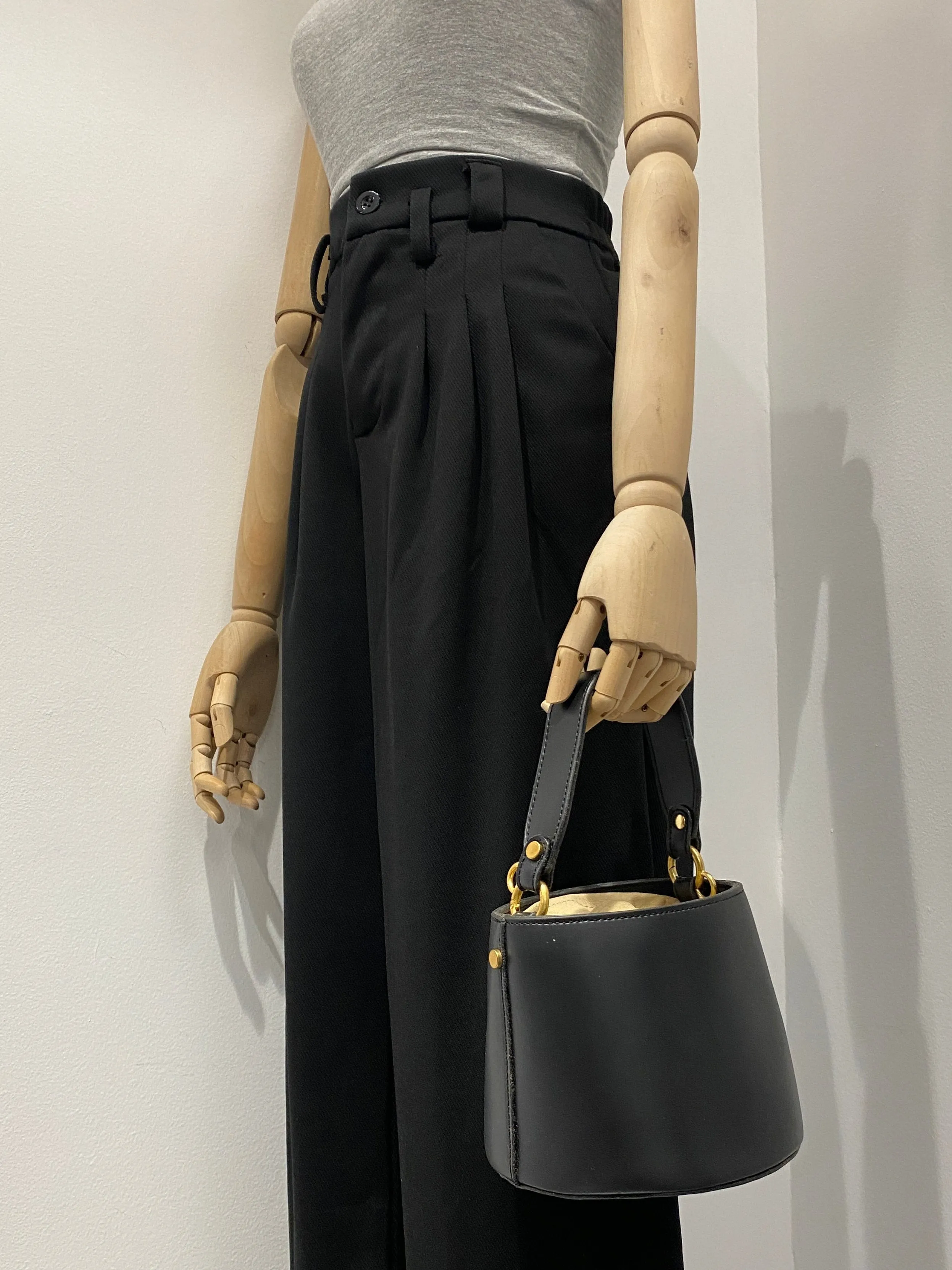 Mini Leather Bucket Bag