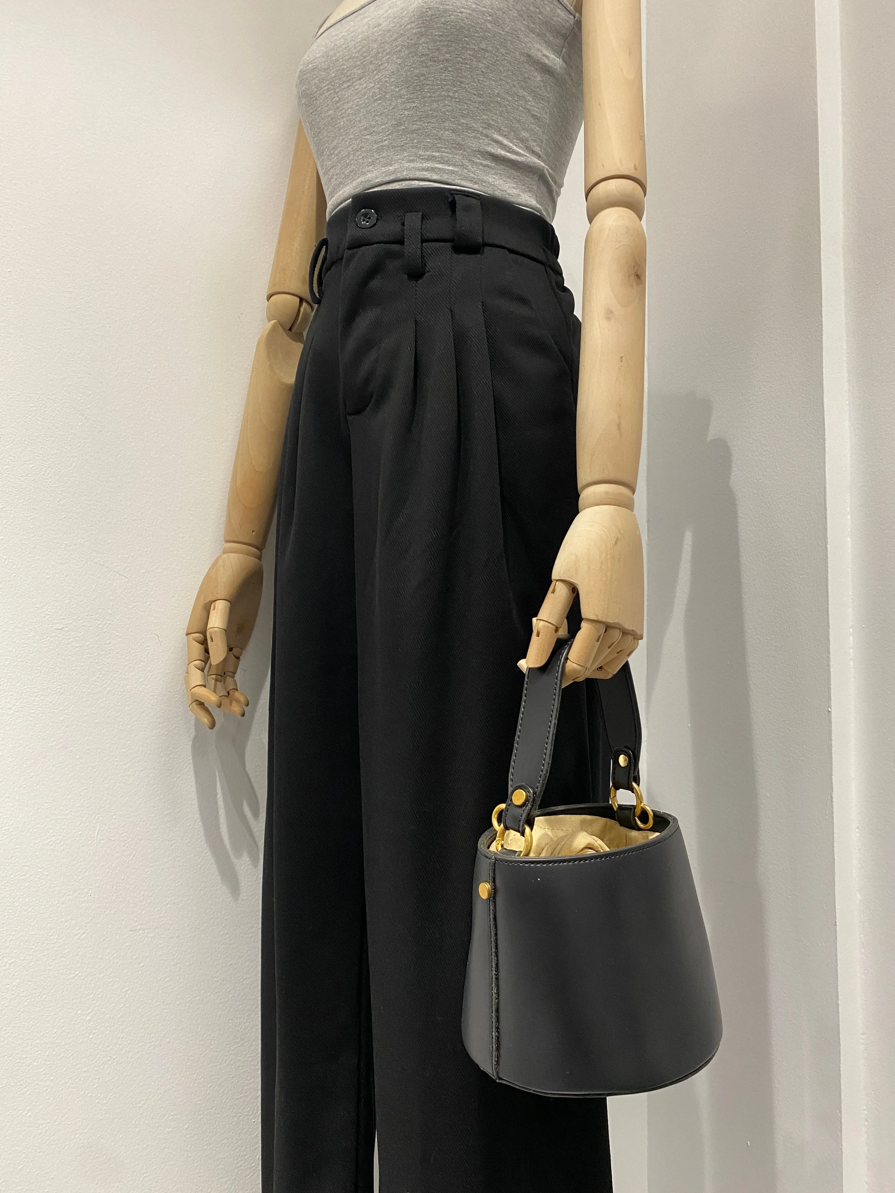 Mini Leather Bucket Bag