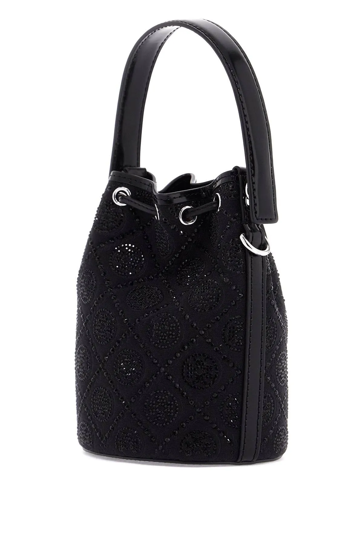 MONOGRAM T BUCKET BAG WITH RHINEST