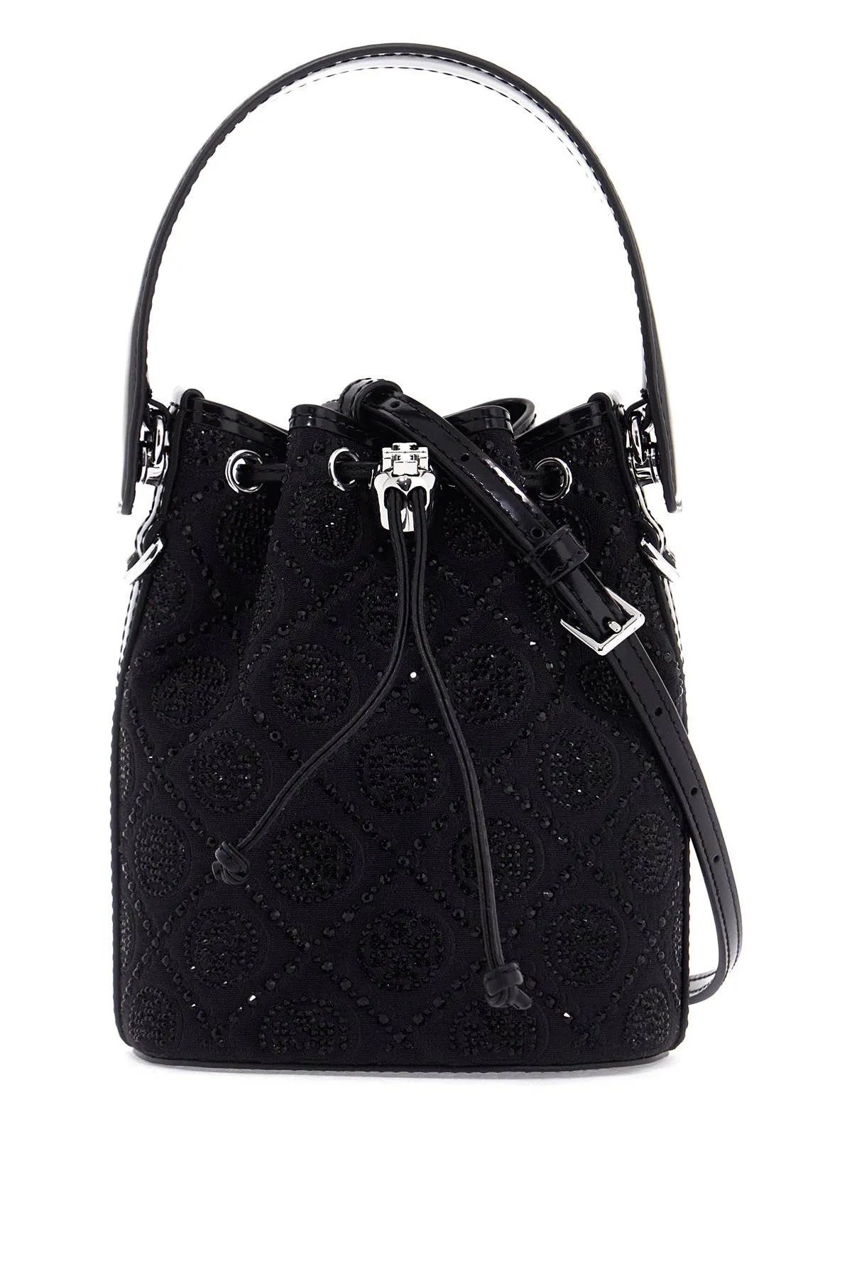 MONOGRAM T BUCKET BAG WITH RHINEST
