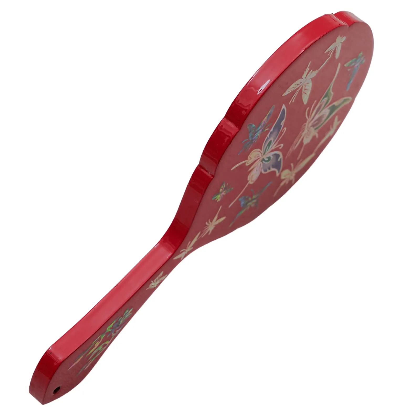 Mother of Pearl Hand Mirror with Colorful Butterfly Design