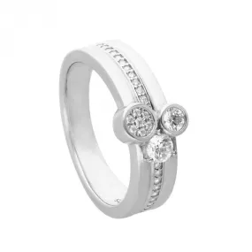 Multi Band Triple Stones Pave Ring R3784