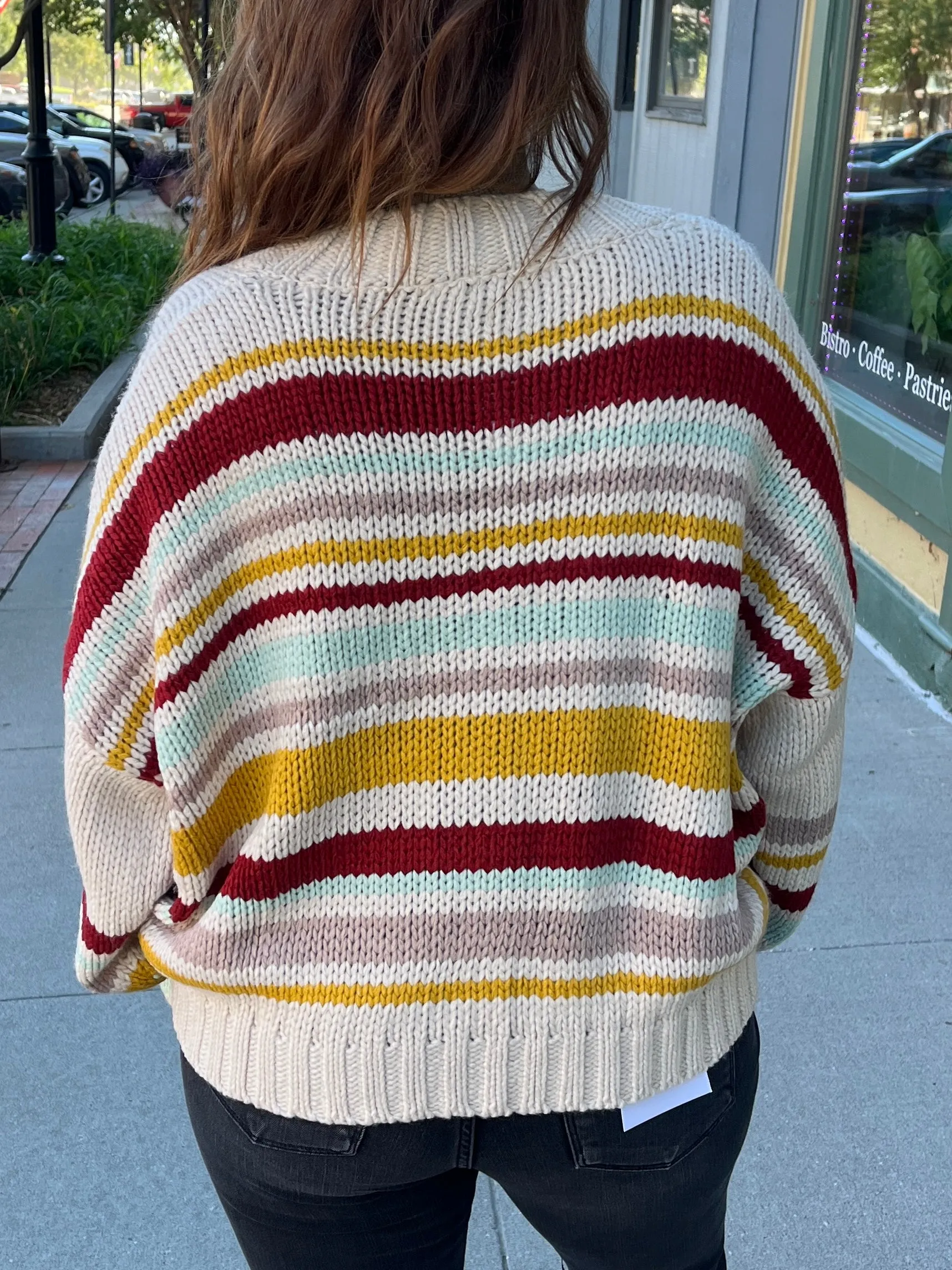 Mustard Striped Cardigan