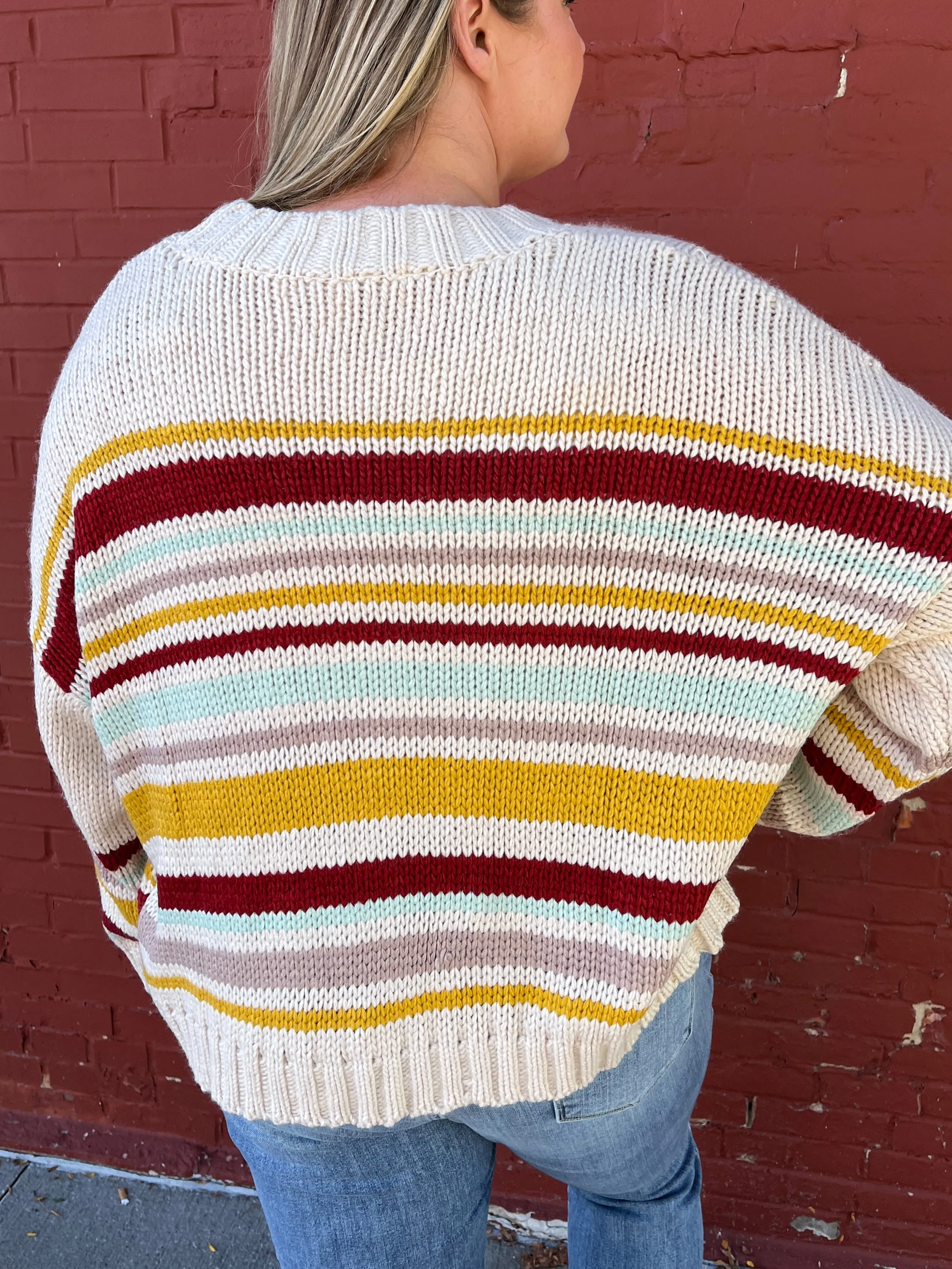 Mustard Striped Cardigan