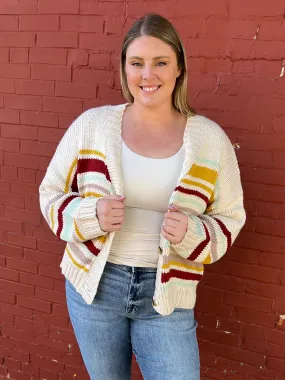 Mustard Striped Cardigan
