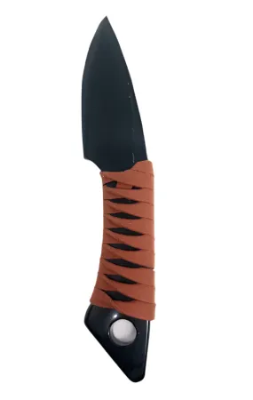 Obsidian Crystal Leather Wrapped Handle Athame