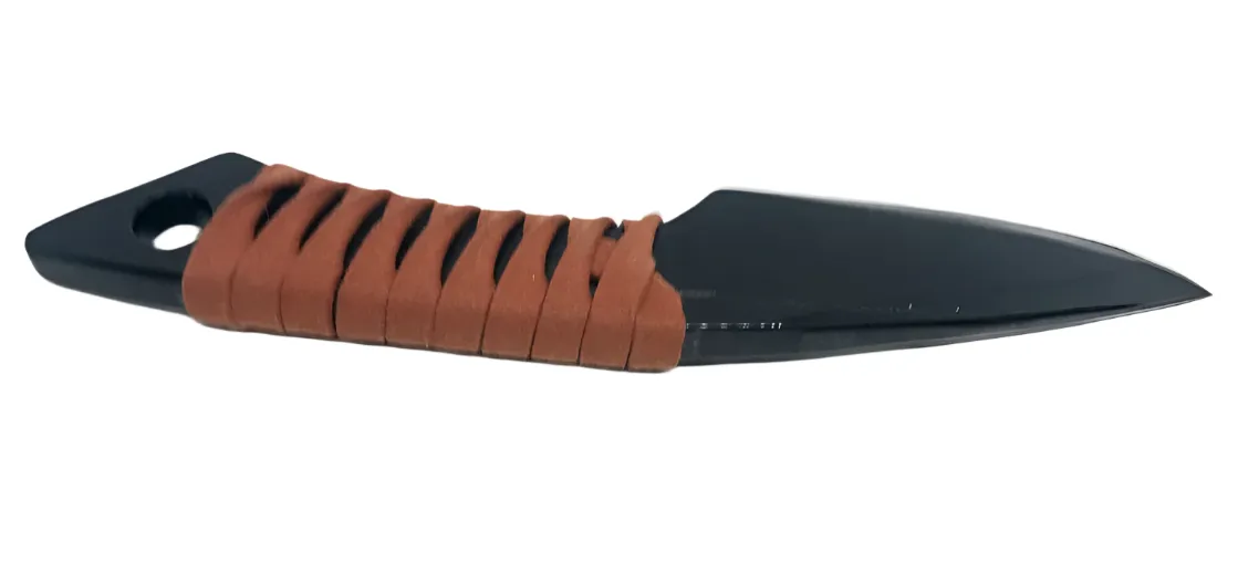 Obsidian Crystal Leather Wrapped Handle Athame