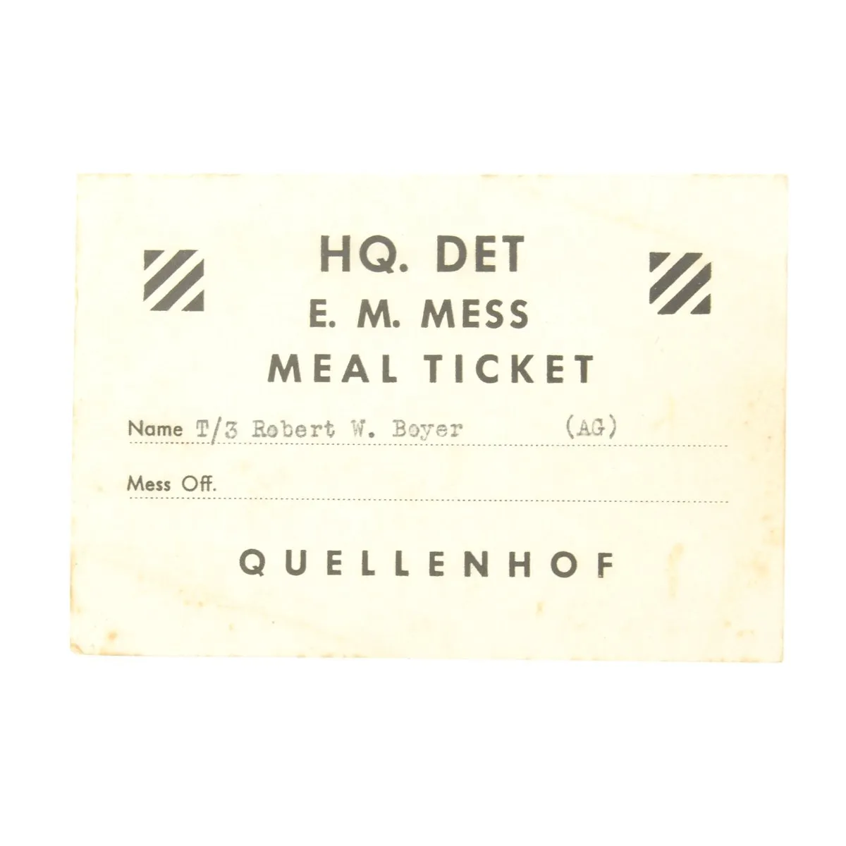 Original U.S. WWII 3rd Infantry Division Named Grouping