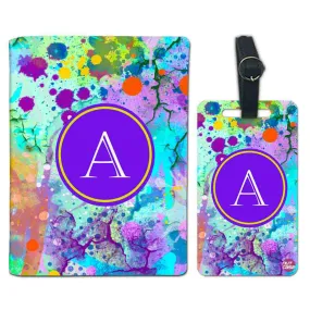 Personalised Passport Cover and Baggage Tag Combo - Watercolor
