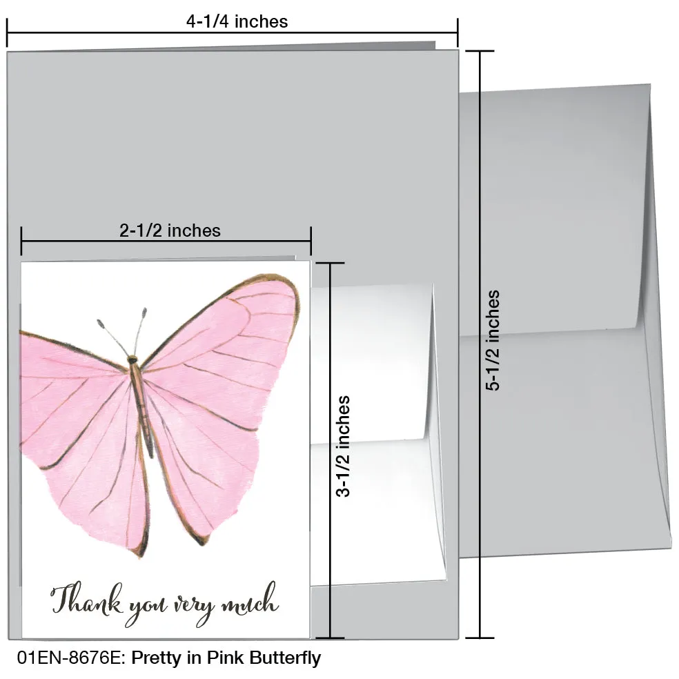 Pretty in Pink Butterfly, Greeting Card (8676E)