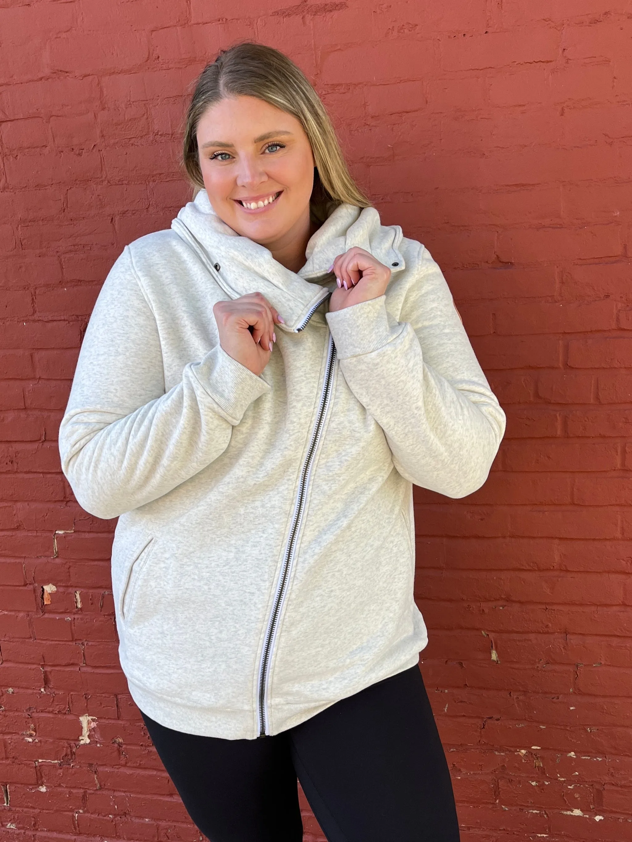 Quinn Oatmeal Zip Up