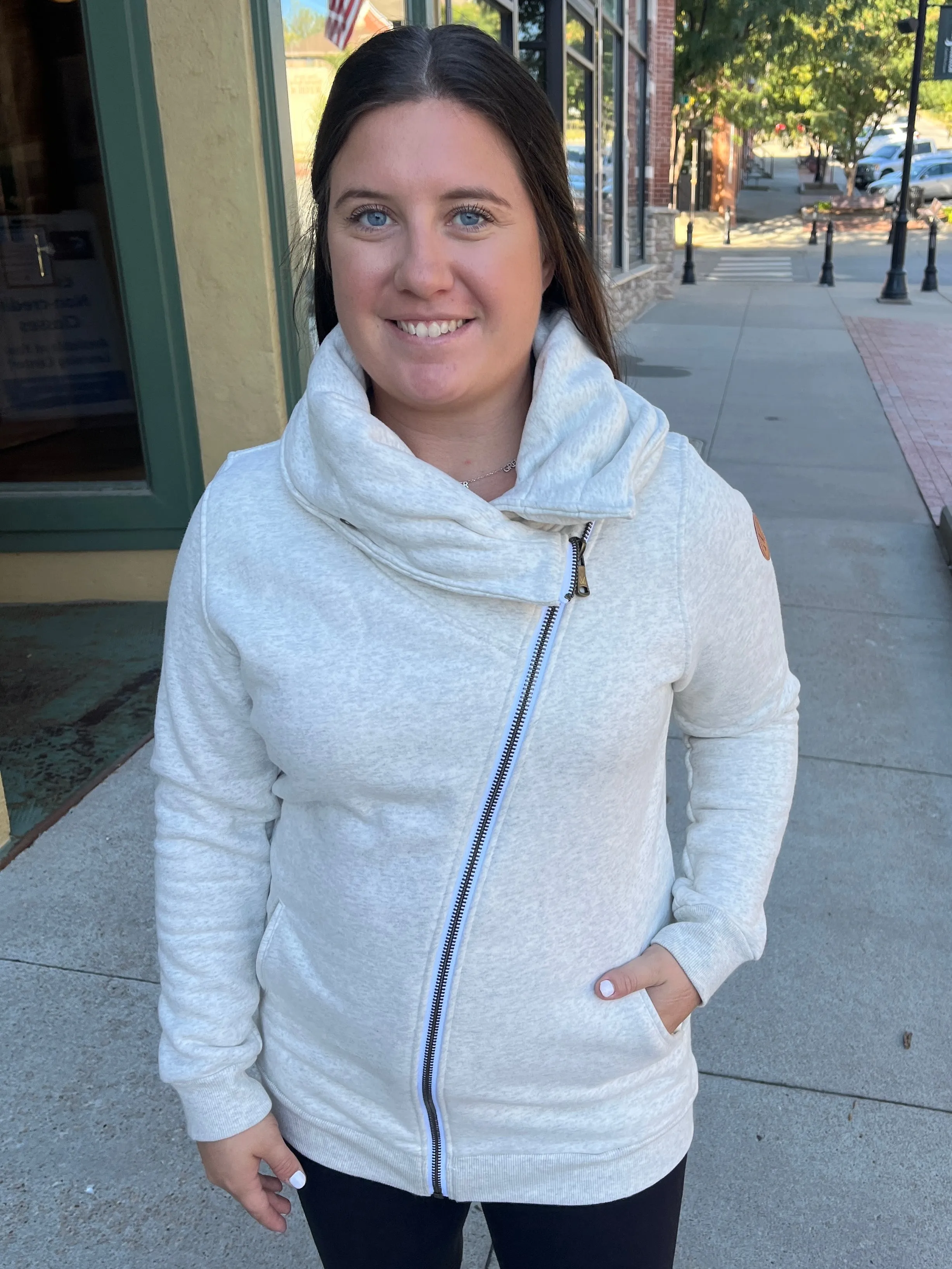 Quinn Oatmeal Zip Up