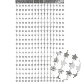 Silver Star Foil Backdrop Curtain