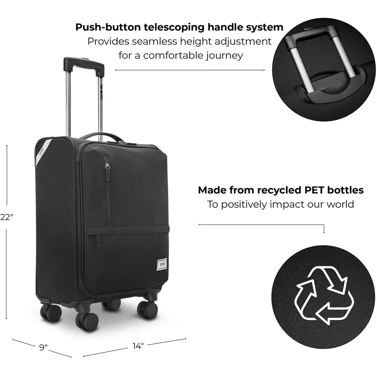 Solo New York Re-Treat Carry On Spinner