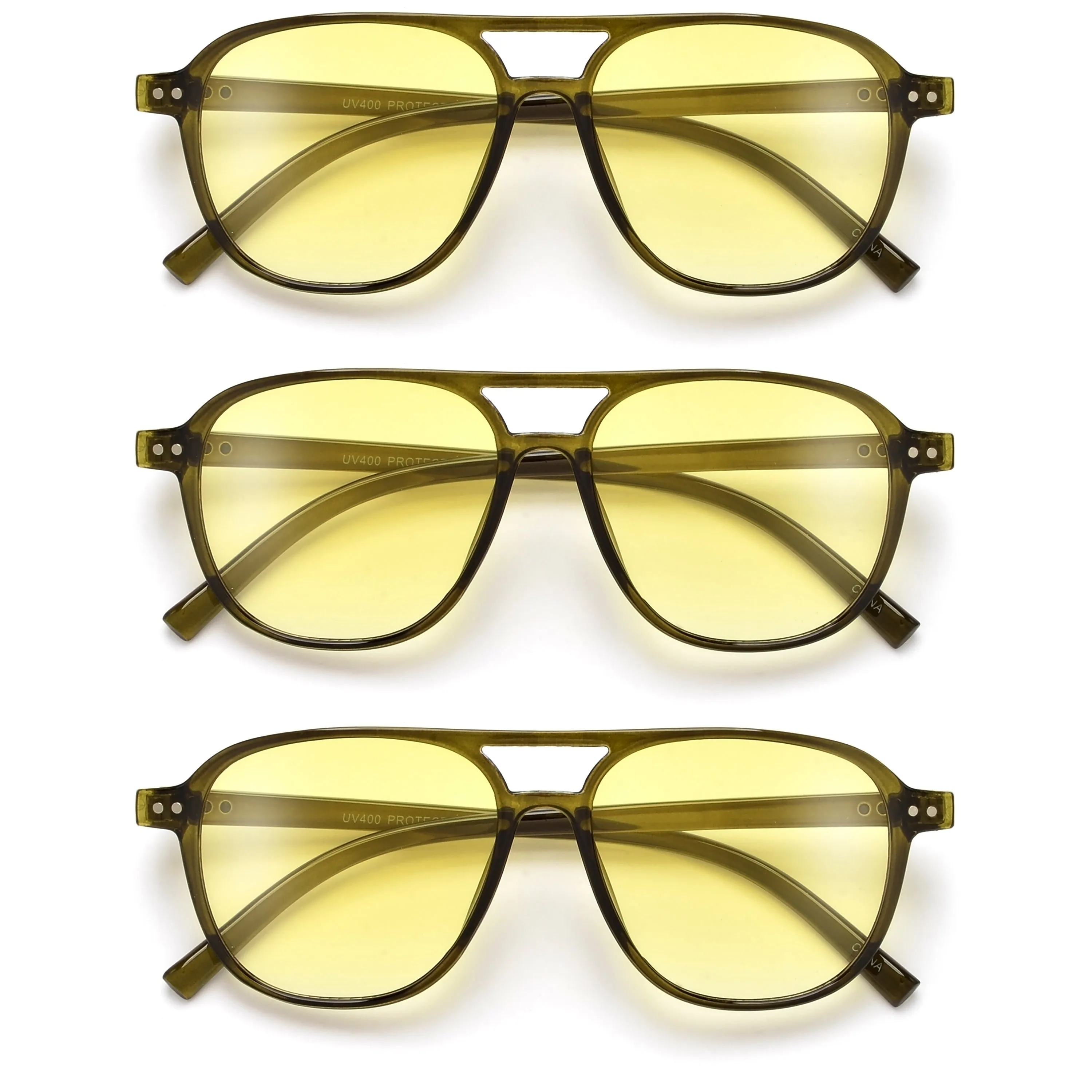 Streamlined Minimalist Studded Retro Aviator