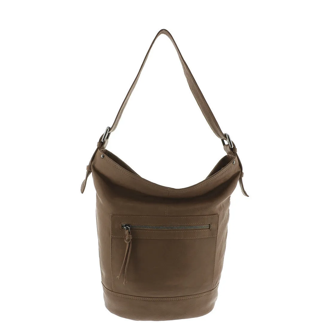 SUSAN LEATHER BUCKET BAG