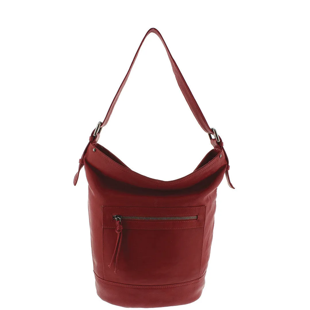 SUSAN LEATHER BUCKET BAG