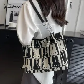 Tavimart Summer Fashion New Large Capacity Handbag Chain Versatile Luxury Shoulder Bag Designer Canvas Women's Work Tote Bag Casual