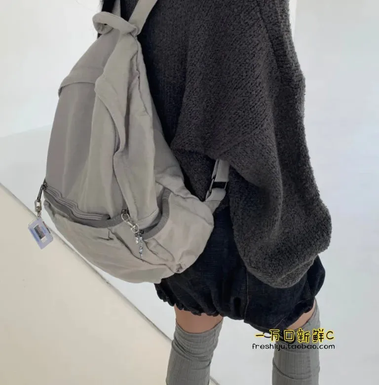 TAVIMART  -  Vintage Backpack for Women Preppy Style Canvas Women Rucksack Zipper Casual Medium-Capacity European-American Style Female Bag